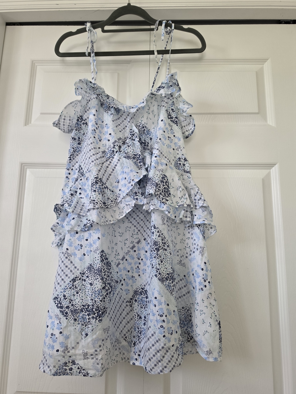Victoria's Secret Light Blue and White Ruffle Mini Dress